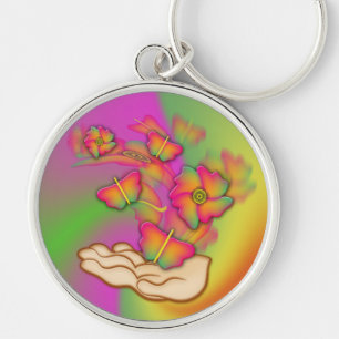 Llavero Mariposas y flores