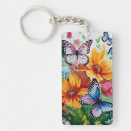 Llavero Mariposas y flores