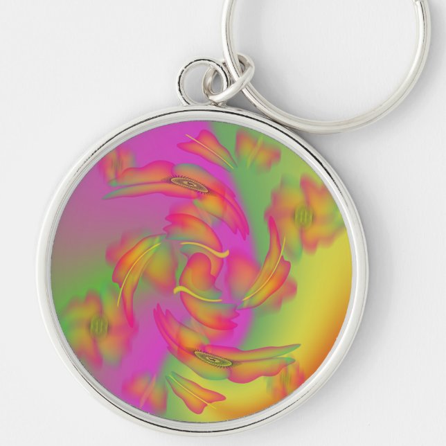 Llavero Mariposas y flores (Frente)