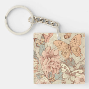 Llavero Mariposas y flores