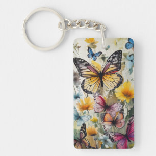 Llavero Mariposas y flores