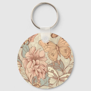 Llavero Mariposas y flores