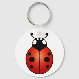 Llavero Mariquita Afortunada Escarabajo Rojo Naranja Negro