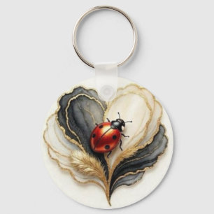 Llavero Mariquita Coccinella Hoja de Corazón