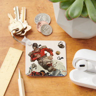 Llavero Mariscal de campo de fútbol americano vintage en c