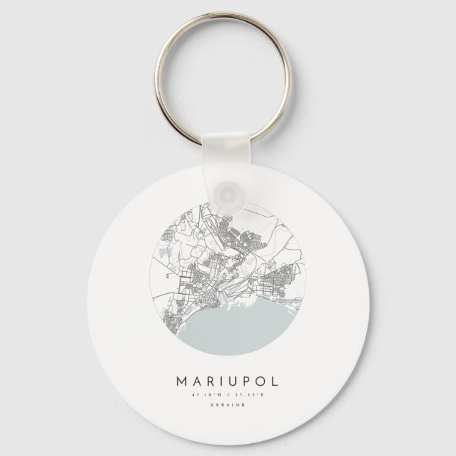Llavero Mariupol Ucrania Coordenadas Mapa Ciudad natal  (Anverso)