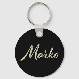 Llavero Marko Nombre whitegold Button Schlüsselanhänger