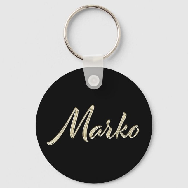 Llavero Marko Nombre whitegold Button Schlüsselanhänger (Anverso)