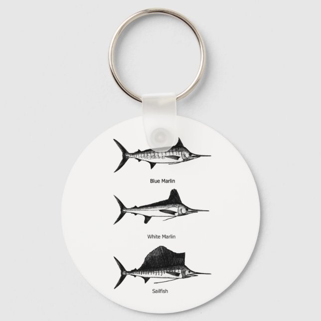 Llavero Marlin blanco - Marlin azul - Logo de Sailfish (Anverso)