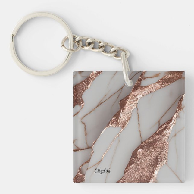 Llavero Mármol de brillo de cobre de moda (Frente)