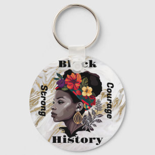 Llavero Mármol floral de historia negra, clave africana