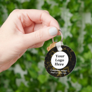 Llavero Mármol negro y dorado