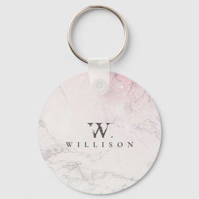 Llavero Mármol personalizado con detalles del purpurina (Anverso)