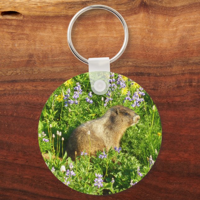 Llavero Marmot en Mont Rainier Wildflowers (Anverso)