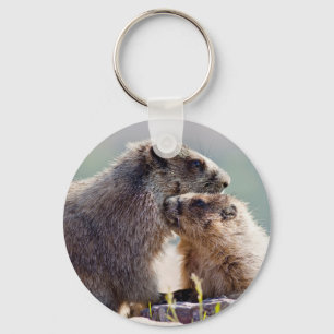 Llavero Marmota Madre con Bebé
