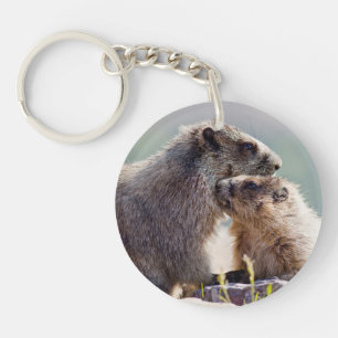 Llavero Marmota Madre con Bebé