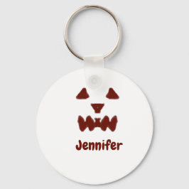 Llavero Marrón Halloween cara temible otoño añadir nombre