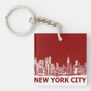 Llavero Marrón rojo de Nueva York