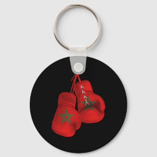 Llavero Marruecos: Bandera de guantes de boxeo orgullo box