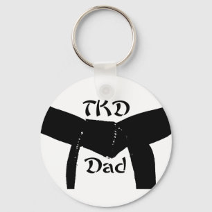 Llavero Martial Arts Black Belt TKD Dad Keychain
