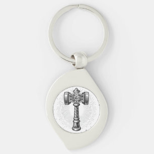 Llavero Martillo de Thor Mjolnir en blanco y negro
