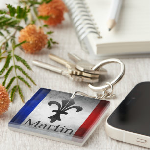 Llavero Martin Nombre con bandera francesa