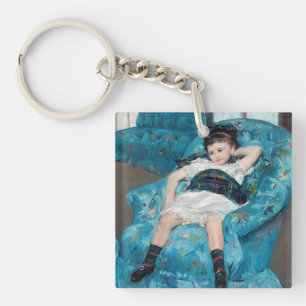 Llavero Mary Cassatt - Niña pequeña en una butaca azul