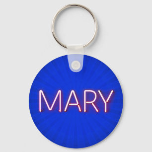 Llavero Mary Name en las brillantes luces de neón