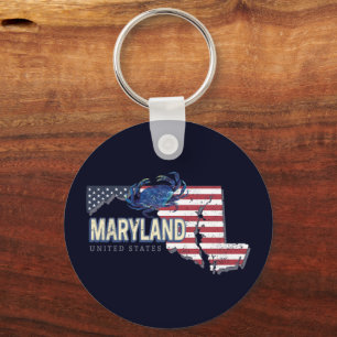 Llavero Maryland Estados Unidos Retro State Map Vintage US