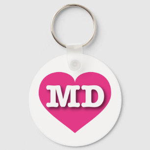 Llavero Maryland Hot Pink Heart - I love MD