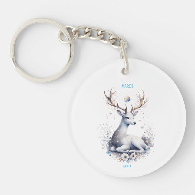 Llavero Marzo Mes de Nacimiento Espíritu Animal (Frente)