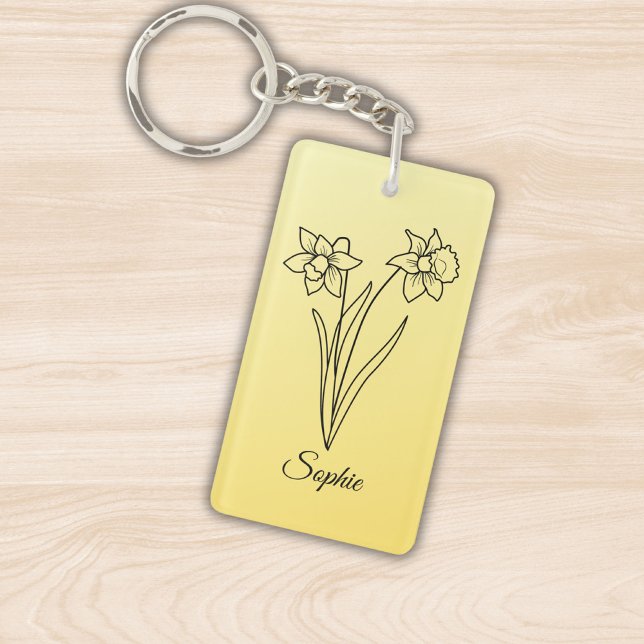 Llavero Marzo simple personalizado Flor de nacimiento Daff (Subido por el creador)
