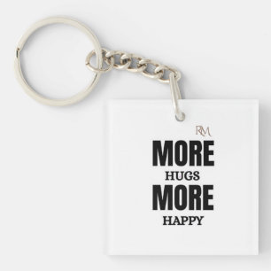 Llavero Más Abrazos Más Feliz Diseño Positivo Lindo