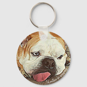 Llavero Más bien estar echando una siesta, bulldog somnoli