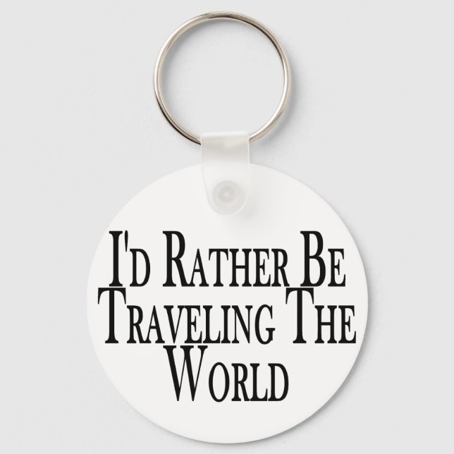 Llavero Más bien viajar al mundo (Anverso)