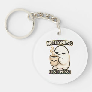 Llavero Más Espresso Menos Depresso Personaje de Café Ador