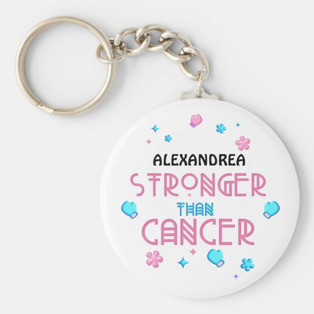 Llavero Más fuerte que el cáncer | Personalizado supervivi (Frente)