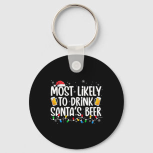 Llavero Más Probable De Beber La Cerveza De Santa Diversió