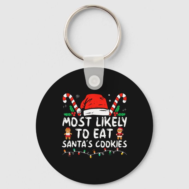 Llavero Más Probable De Comer Las Galletas De Santa Navida (Anverso)