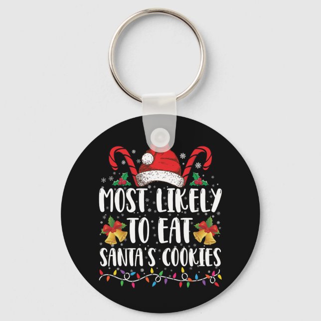 Llavero Más Probable De Comer Las Galletas De Santa Navida (Anverso)