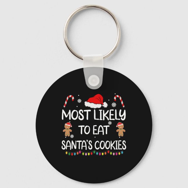 Llavero Más Probable De Comer Las Galletas De Santa Navida (Anverso)