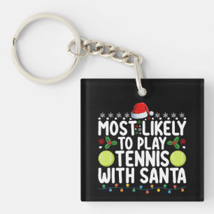 Llavero Más Probable Que Juegue Tenis Con La Navidad De Sa