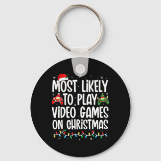 Llavero Más Probable Que Juegue Videojuegos En Navidad