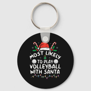 Llavero Más Probable Que Juegue Volleyll Con Santa Familia