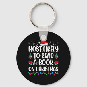 Llavero Más Probable Que Lea Un Libro En Navidad Camiseta