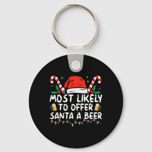 Llavero Más Probable Que Ofrezca Una Cerveza A Santa Diver