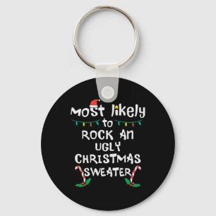 Llavero Más probables Navidades feos de rock navidad famil