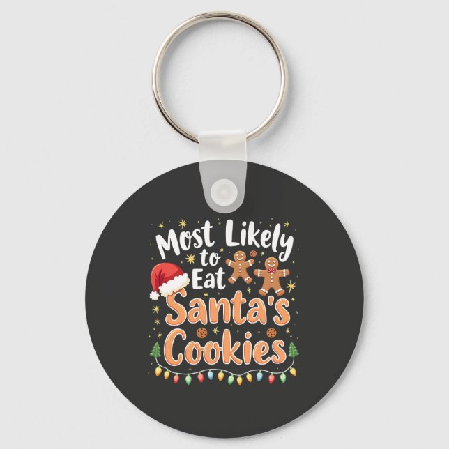 Llavero Más Propenso a Comer las Galletas de Santa Sombrer (Anverso)