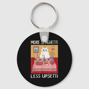 Llavero Más Spaghetti Menos Upsetti Gracioso Gato Diciendo