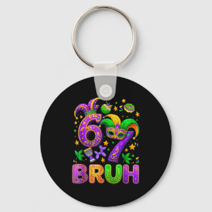 Llavero Máscara de bufón de Mardi Gras 67 Bruh Nueva Orlea